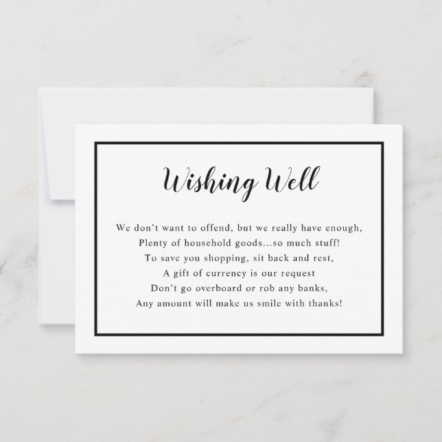 Bridal Shower Wishing well card | custom colour (Front)