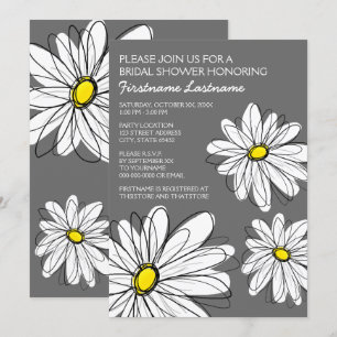 Bridal Shower with Modern Daisy Flowers Invitation