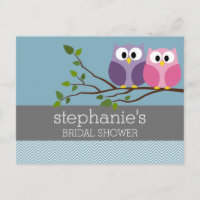 Bridal Shower with Owl Couple on Branch