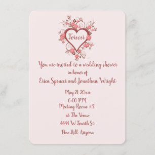 Bridal Shower with Romantic Baroque Heart Invitation