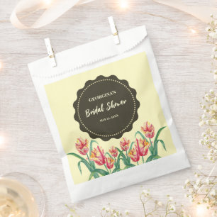 Bridal Shower Yellow Parrot Tulips Flower Floral Favour Bags