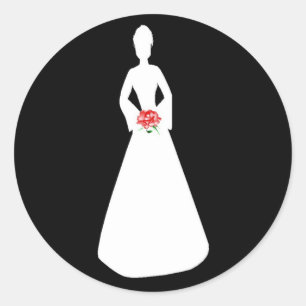 Bridal Silhouette I Classic Round Sticker
