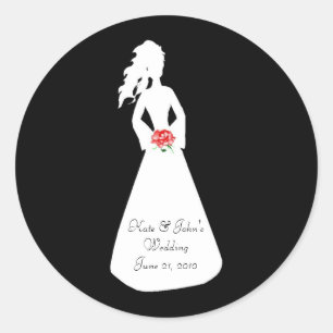 Bridal Silhouette II Classic Round Sticker