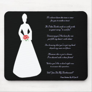 Bridal Silhouette Will You Be My Bridesmaid Mouse Mat