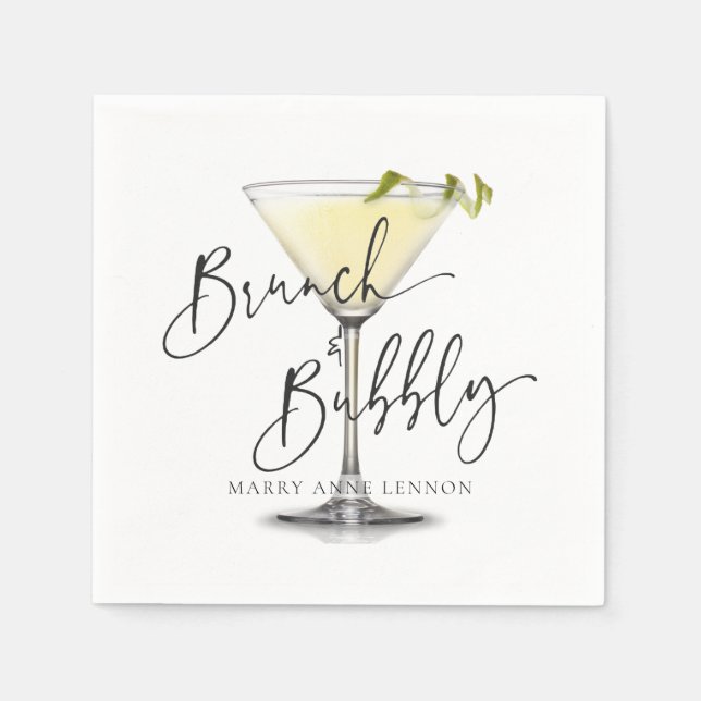 Bridal Simple Brunch and Bubbly Napkins (Front)