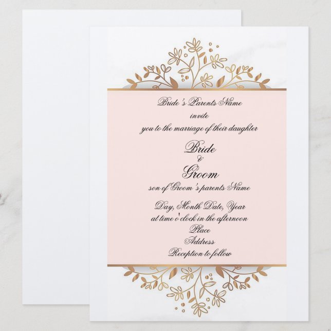 Bridal Softness Wedding Invitation (Front/Back)