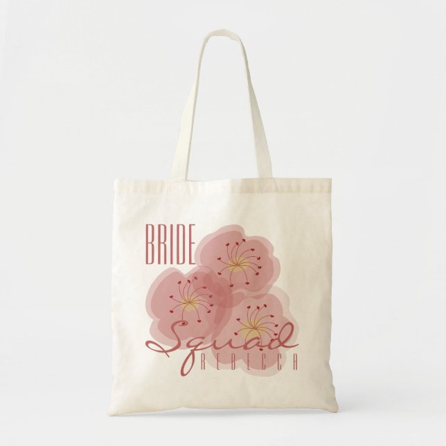 Bridal Squad Personalize Tote Bag Asian Influenced (Front)