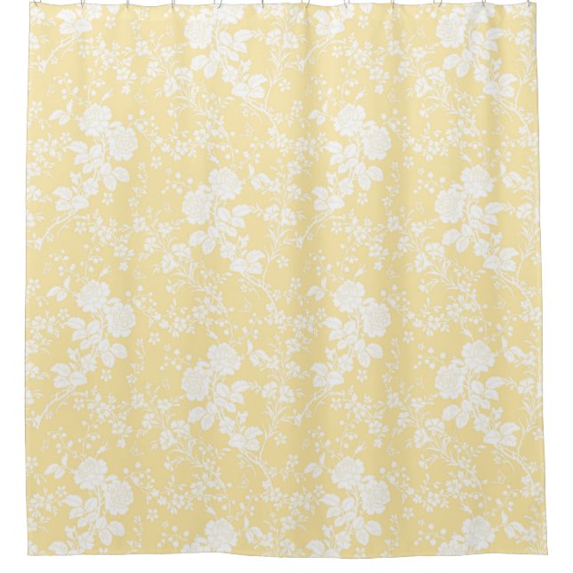 Bridal Suite Toile buttercup Shower Curtain (Front)
