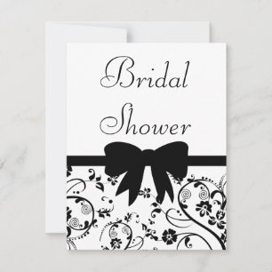 Bridal Swirls Shower Invitation Black