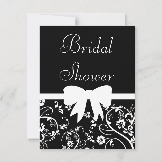 Bridal Swirls Shower Invitation White (Front)