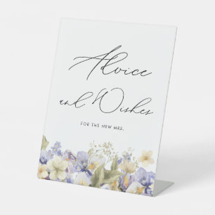 Bridal Tea Bridal Shower Advoce & Wishes  Pedestal Sign