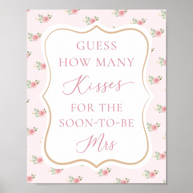 Bridal Tea Bridal Shower Guess How Many Poster (Front)