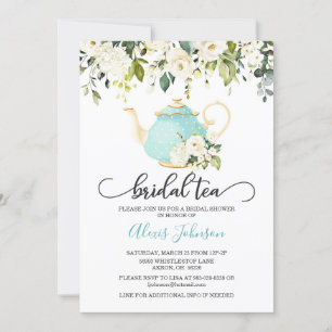 Bridal Tea Bridal Shower Invitation - Blue