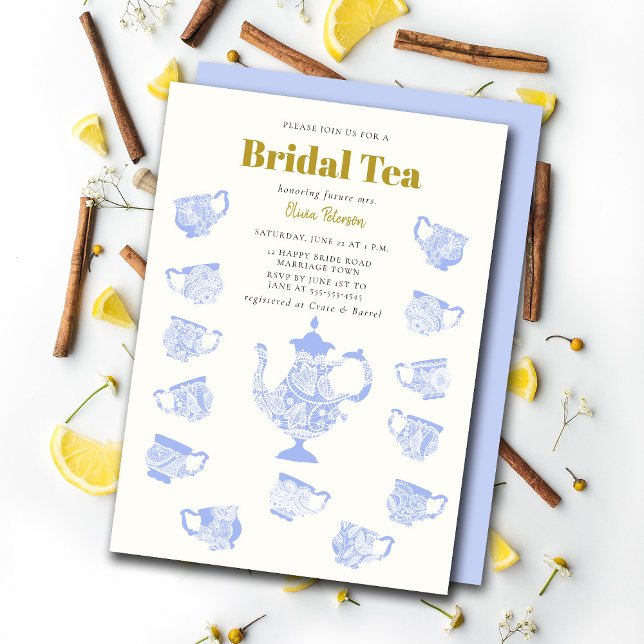 Bridal Tea Chinoiserie Lace Modern Lilac Shower Invitation (Creator Uploaded)