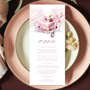 Bridal Tea Custom Cherry Blossom Elegant Menu