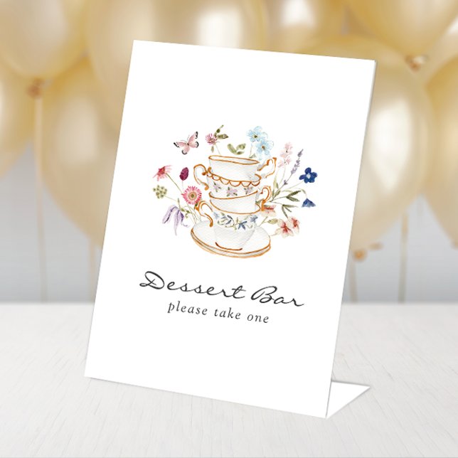 Bridal Tea Dessert Sign (Floral Bridal Tea Party Dessert Sign by Painted Paperie
)