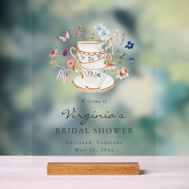 Bridal Tea Party Acrylic Sign (Neutral)