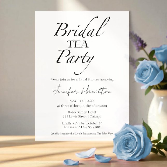 Bridal tea Party | Black & White Bridal Shower Invitation (Creator Uploaded)