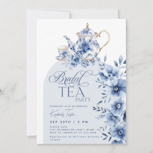 Bridal Tea Party Blue Chinoiserie Bridal Shower Invitation