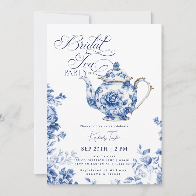 Bridal Tea Party Chinoiserie Bridal Shower Invitation (Front)