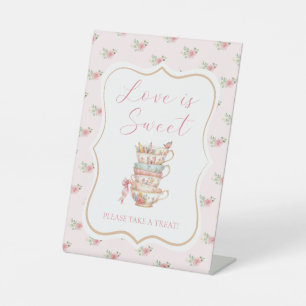 Bridal Tea Party Love is Sweet Favor Pedestal Sign