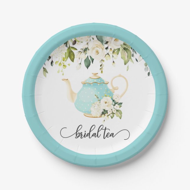 Bridal Tea Party Plate - Blue (Front)