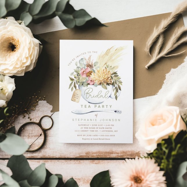 Bridal Tea Party Shower Invitation (Bridal Tea Party Shower Invitation)