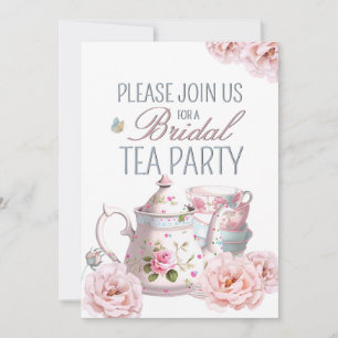 Bridal Tea Party Teapot Teacups Wedding Brunch Invitation