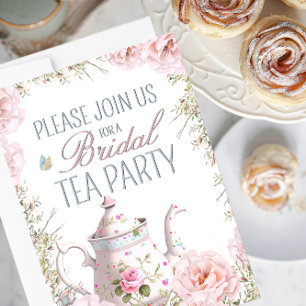 Bridal Tea Party Teapot Teacups Wedding Brunch   Invitation