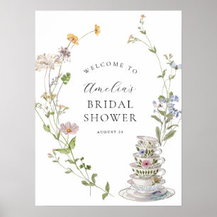 Bridal Tea Party Wedding Shower Welcome Poster