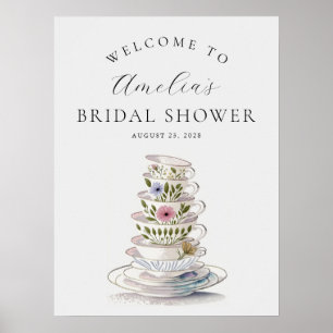 Bridal Tea Party Wedding Shower Welcome Poster