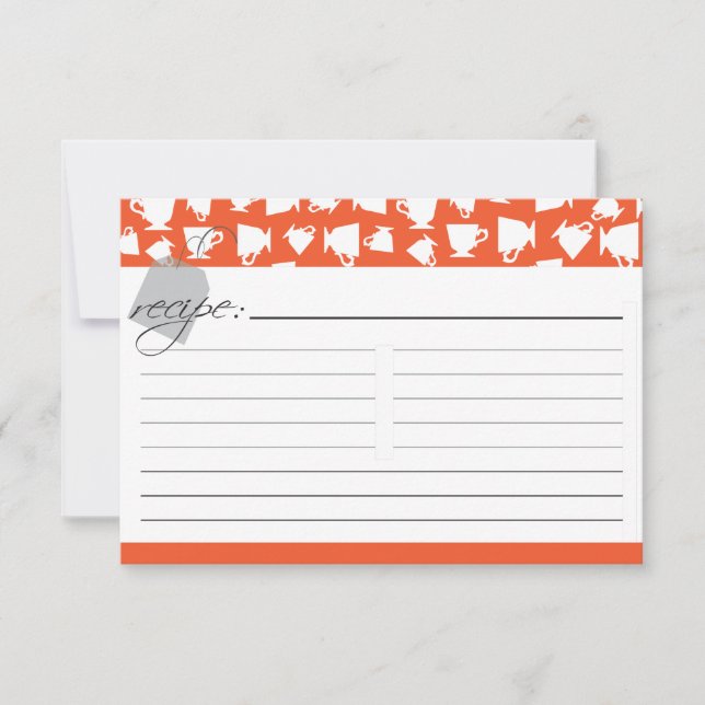 Bridal Tea Recipe Card - Orange (Front)
