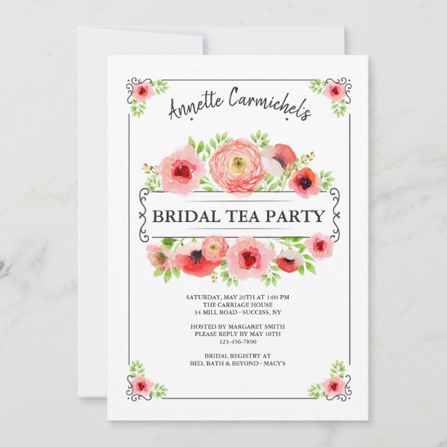 Bridal Tea Shower Invitation (Front)
