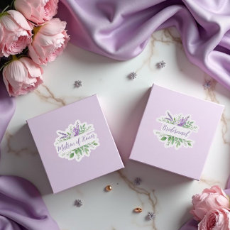 Bridal Team Purple Romantic Floral Split Border