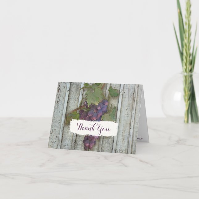 Bridal Thank You Note Rustic Country Wine Vineyard (Front)