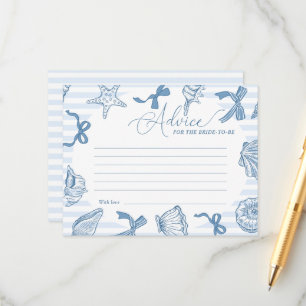 Bridal Toast On The Coast Seashells Advice Bridal Enclosure Card