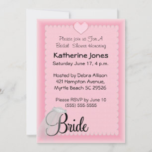 Bridal Veil  Shower Invitations