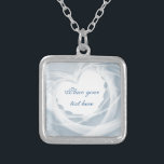 Bridal Veil Silver Plated Necklace<br><div class="desc">Romantic white bridal veil in the shape of heart.  Perfect for anniversary,  wedding,  and any love related events.</div>