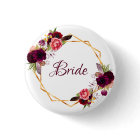 Bridal watercolored florals burgundy gold