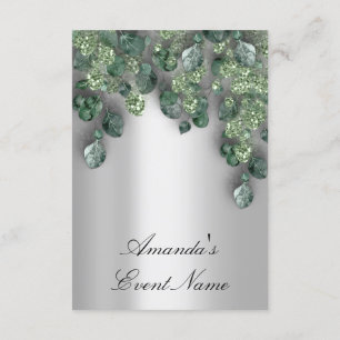 Bridal Weddi Glitter Brun Grey Eucalyptus Greenery Invitation