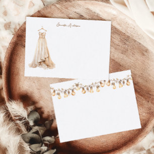 Bridal Wedding Dress Boho Personalised Stationery Card