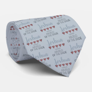 Bridal & Wedding Party 5 Heart Abuelo of Bride Tie