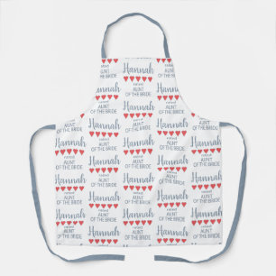 Bridal & Wedding Party 5 Heart Aunt of Bride Apron