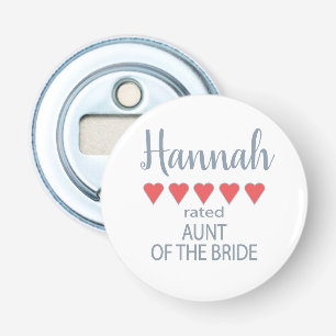 Bridal & Wedding Party 5 Heart Aunt of Bride Bottle Opener