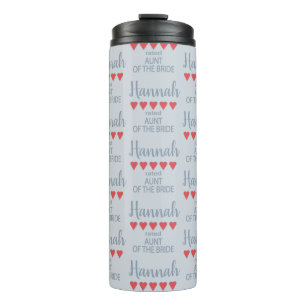 Bridal & Wedding Party 5 Heart Aunt of Bride Thermal Tumbler