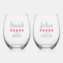 Bridal & Wedding Party 5 Heart Bride & Groom