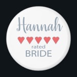 Bridal & Wedding Party 5 Heart Bride Magnet<br><div class="desc">Members of the bridal party and wedding party will feel loved and appreciated with a “five heart” gift made especially for them. Love is what it’s all about. Whether it’s a hometown wedding or destination wedding the personalised items will be sure to bring smiles along the way. The customisable t-shirts...</div>