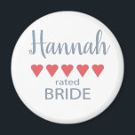 Bridal & Wedding Party 5 Heart Bride Magnet<br><div class="desc">Members of the bridal party and wedding party will feel loved and appreciated with a “five heart” gift made especially for them. Love is what it’s all about. Whether it’s a hometown wedding or destination wedding the personalised items will be sure to bring smiles along the way. The customisable t-shirts...</div>