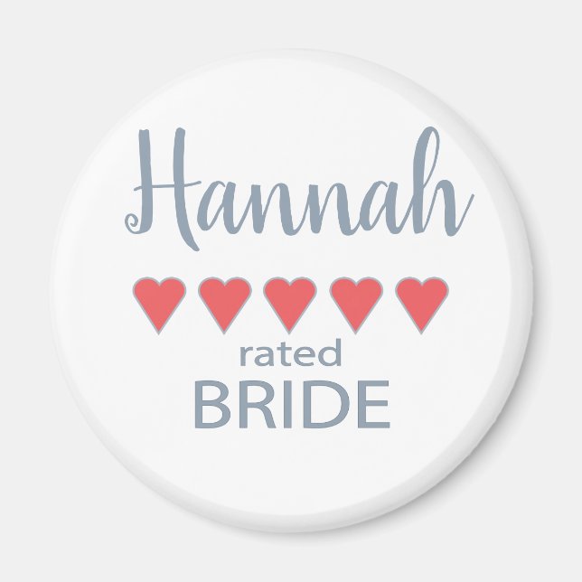 Bridal & Wedding Party 5 Heart Bride Magnet (Front)