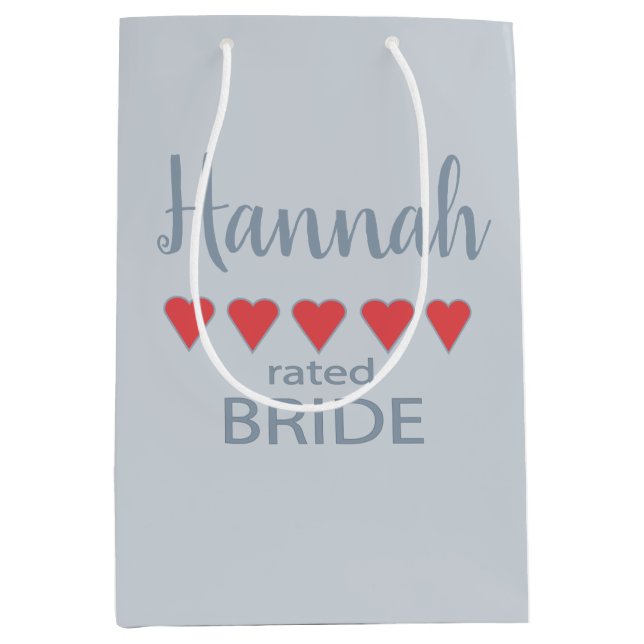 Bridal & Wedding Party 5 Heart Bride Medium Gift Bag (Front)
